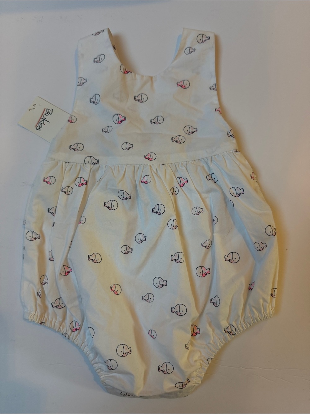 BluKids Baby Girl Fish Print Bubble Romper 3-6 Month NWT